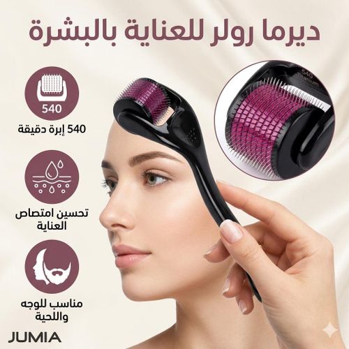 Derma Roller 540 micro-PIC titane 0.25mm, Rouleau microneedling visage barbe cheveux, Soin peau et stimulation capillaire