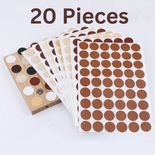 CACHE VIS autocollant trou de vis , MARRON marbré 12MM ( 20 Pieces )