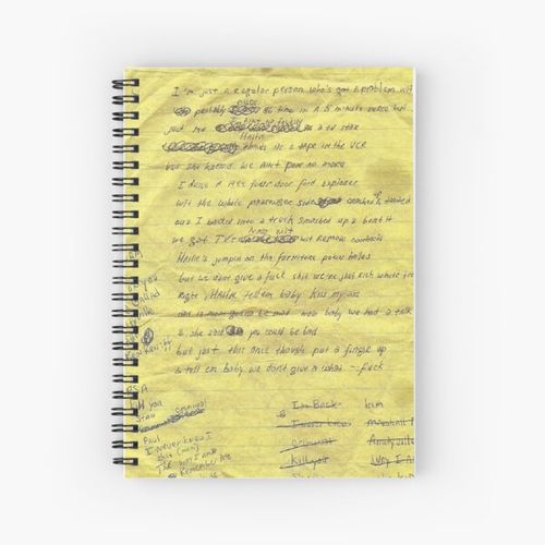 EMINEM LYRICS Spiral Notebook Bloc note