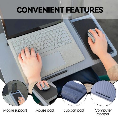 Support multifonction pour ordinateur portable, plateau pour ordinateur portable, poste de travail,antidérapant, Tapis de Souris, poignée, lit et canapé
