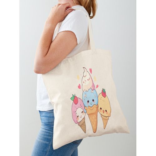 Scoops Of Cuteness Chibi Ice Cream Cones - Tote Bag Sac