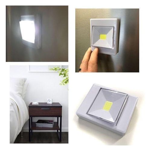 Veilleuse sous forme dInterrupteur Lumière de Nuit avec applique murale magnétique Cob Super lumineux alimenté par batteries
