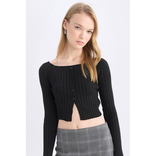 Pull Coupe près du corps Femme Noir