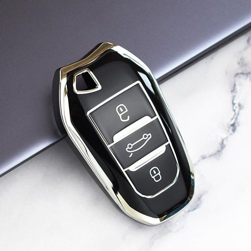 غطاء حماية لمفتاح السيارة الذكي بيجو 5008 3008 سيتروين C3 C4 حامي مفتاح السيارة (تفاصيل اللون عشوائية) الغطاء لا يشمل مفتاح السيارة