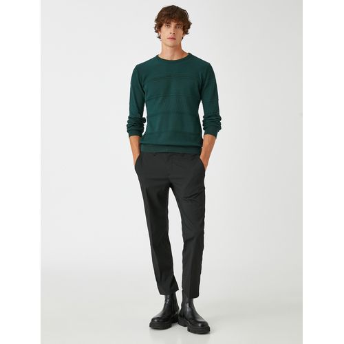 Pull basique en maille à col rond - Vert