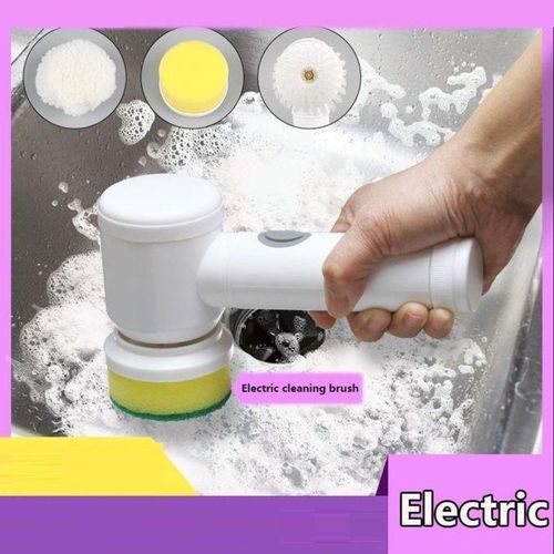 Brosse Électrique de Nettoyage 5-en-1 – Nettoyeur Rotatif Sans Fil Multi-Surfaces avec Accessoires