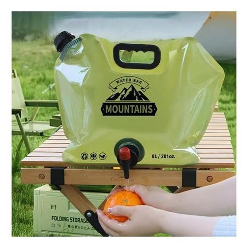 Sac à Eau Pliable Camping 8L avec Robinet et Poignée