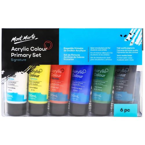 Coffret de peinture acrylique primaire 6pcx50ML