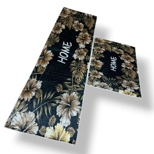 Lot de 2 tapis de cuisine antidrapants Lavable tapis de cuisine anti-pouss