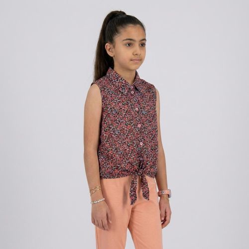 Chemise sans manches fille en fil de coton