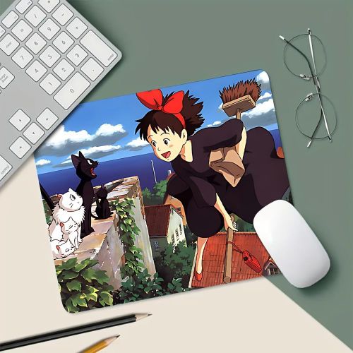 Tapis de Souris en Caoutchouc Mignon Kiki Jiji de Base Antidrapante Adapt pour Bureau tude et Jeu Portable et Durable Tapis de Bureau