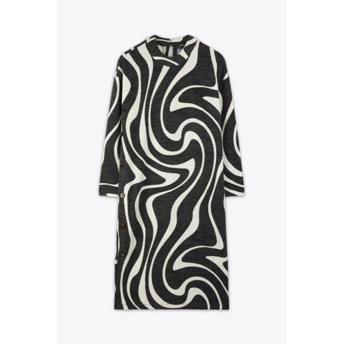 Robe Mi-Longue Imprimée Gris - R4641H25