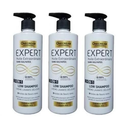 Pack 3 Shampoing (Crème lavante délicate)3en1-Sans sulfates,500ml*3
