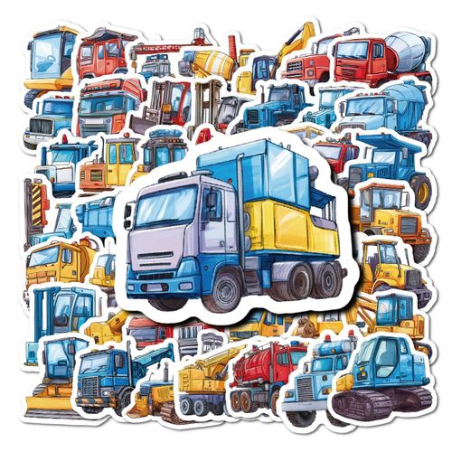 Enrichissez chaque coin avec des motifs de véhicules audacieux. 56 autocollants de véhicules de construction durables, parfaits pour les ordinateurs portables, les bouteilles d'eau, les cadeaux de fête, les cadeaux de Noël et les surprises d'anniversair