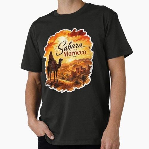 Sticker Désert Sahara Maroc Coucher Soleil T-shirt classique