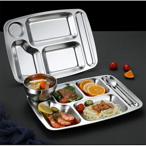 Assiette de cantine boîte à déjeuner en acier inox