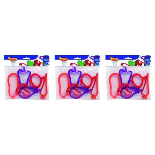 Moules pour Pâte à Modeler - Formes de Légumes Durables - Créativité Enfantine - Multicolore, Set de 6 - Lot de 3