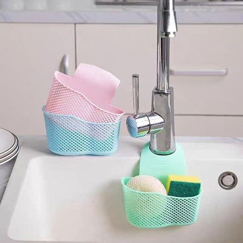 Panier de rangement suspendu polyvalent pour cuisine et accessoires de nettoyage (colleur aléatoire)