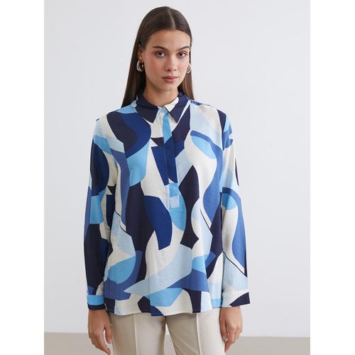 Blouse à col avec imprimé affirmé