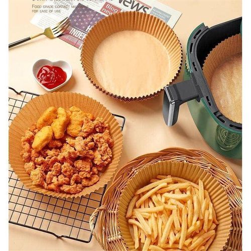 200 PCS feuilles de papier sulfurisé pour Airfryer - Rond - Anti-adhésives, 20cm
