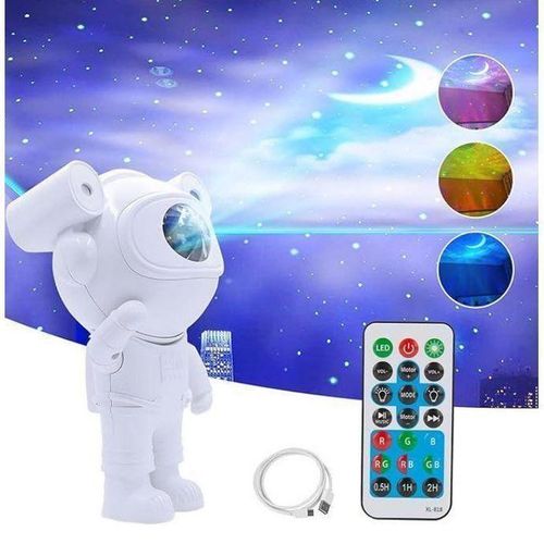 Astronaute Galaxy Projecteur, Veilleuse Étoile LED Plafond Éclairé avec Télécommande