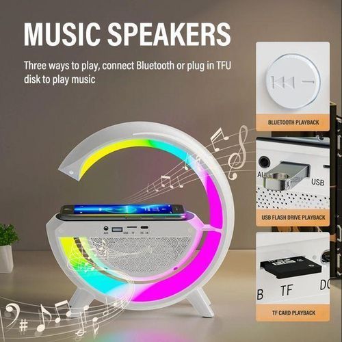 Intelligente Chargeur sans fil + Haut-parleur Bluetooth SPEAKER avec Lampe LED RGB