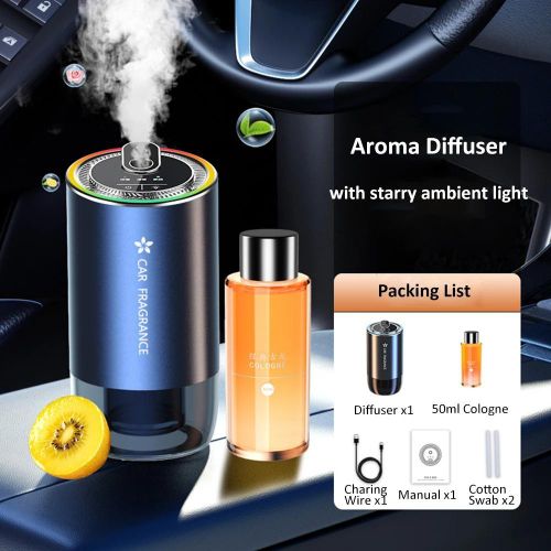 Diffuseur de Parfum et d’Huiles Essentielles Rechargeable – Appareil Portable pour Voiture, Maison et Bureau avec Intensité de Diffusion Réglable et Éclairage LED