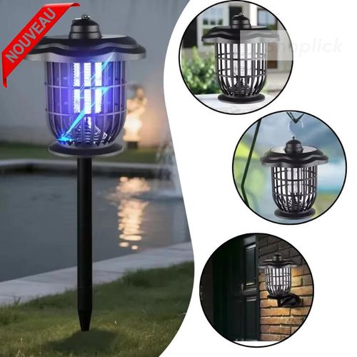 Lampe anti-insectes multifonctionnelle nergie solaire 2-en-1 avec lumire attirant les moustiques