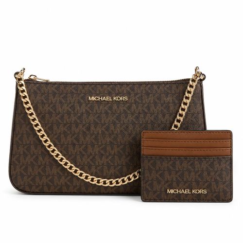 Sac Jet Set Travel Medium Pouchette + porte carte - marron