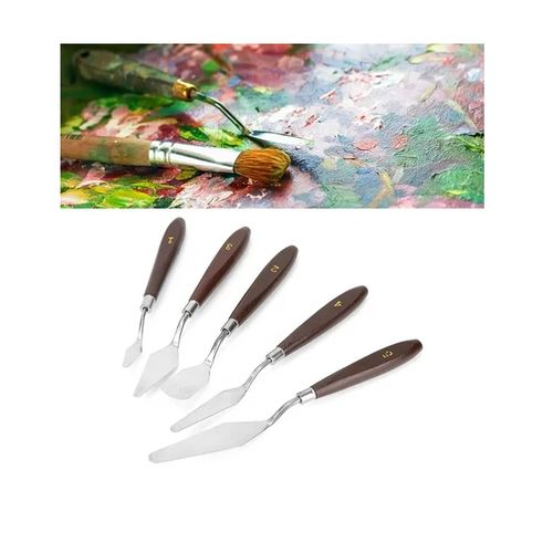 Lot de 5 couteaux de peinture, couteau à palette, spatule en acier inoxydable