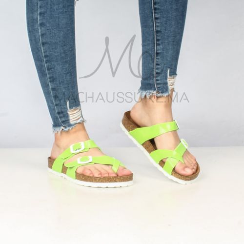 BOSTON - Sandales plates en Vert