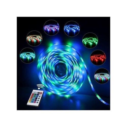 Bande LED 5M avec télécommande, alimentation 12V 3A, RGB. 5 M flexible
