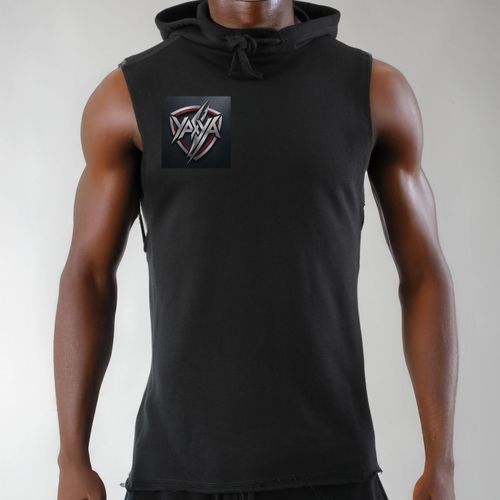 Black Hooded Gym Tank – Sleeveless Workout Hoodie for Men - Black