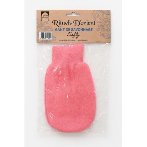 قفاز غسيل ناعم زهري