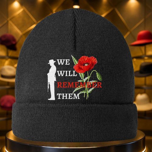 1 Bonnet Unisexe avec Imprimé Soldat Oubliant le Coquelicot pour Automne/Hiver, Essentiel pour les Déplacements Quotidiens, Extérieur, Décontracté et Tendence, Port quotidien,Mode d'Automne,Chapeaux à la Mode,Impression Fraîche,Matériau Élastique,Bonnet