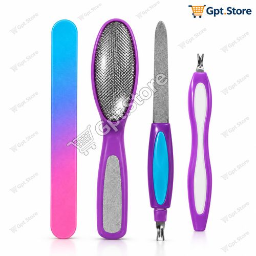 Kit Manucure Pédicure Multifonction 4 Pièces – Accessoires de Soin des Ongles(Couleurs aléatoires)