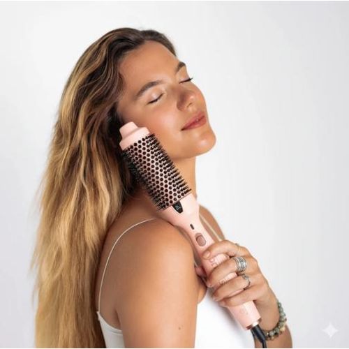 SOFT original Brosse Thermique Brosse Chauffante Ionique pour Crer des jolis Brushing Fonction Double Tension pour un Blowout Express Rosa