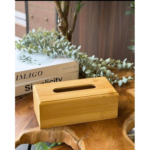 Boîte à Mouchoirs Élégante en Bois de Bambou Naturel – Design Moderne pour Maison et Bureau