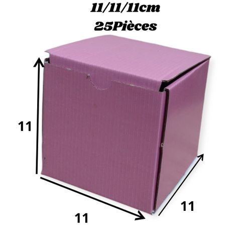 Carton d'emballage 25 Boites Rose - 11x11x11cm