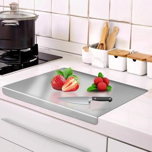 Planche de Cuisine Inox 304 – Surface Hygiénique et Antirouille pour Pâtisserie et Découpe