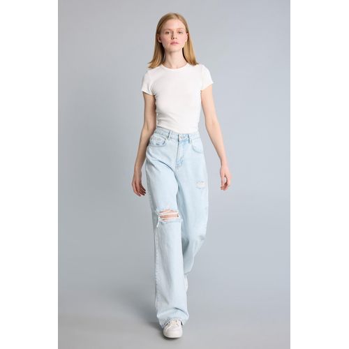 Pantalon Coupe droite Femme Bleu clair