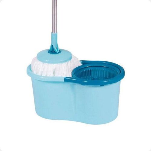 Seau à Franges Rotatif 360° avec Kit Balai Mop et Essoreuse Automatique 16L pour Nettoyage Sol Multisurface Noir