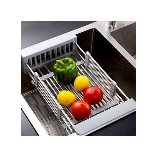 Égouttoir réglable pour vaisselle, légumes et les fruits. en acier inoxydable.