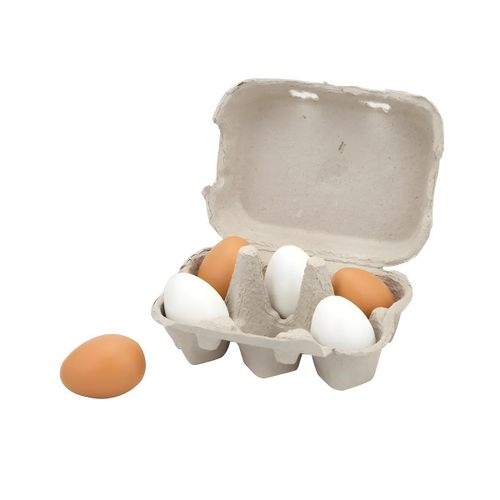 Jeu d'Imitation - Oeufs en Bois Multicolores - Set de 6 Pièces pour Cuisine Ludique et Apprentissage - Âge 3 Ans et Plus