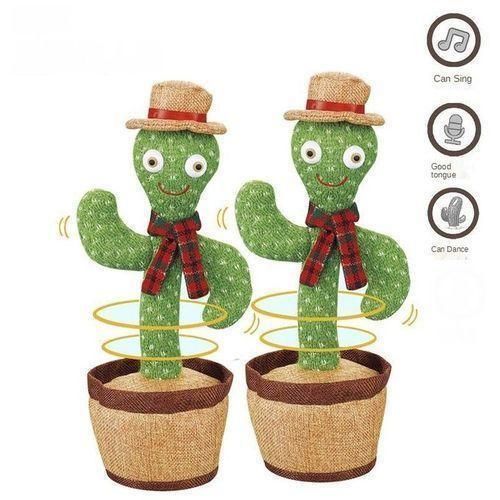 Pack de 2 Cactus Dansant et Parlant pour Enfants - Jouet Interactif - Chante, Danse et Répète - Rechargeable USB