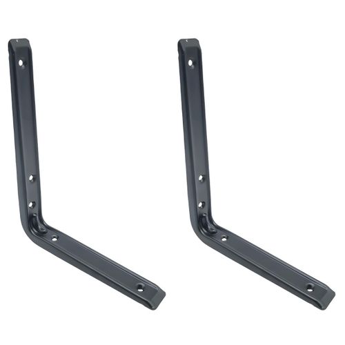 querre de fixation - Mtal - Support mural - Noir 150x200 mm - Lot de 2