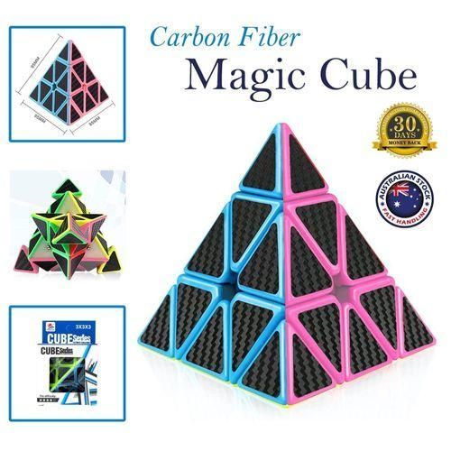 Cube Magique Meilong Moyu Cubing Classroom Fibre de Carbone, adhésif antidérapant avec Rotation Plus Rapide, Facile et Doux, Puzzle 3D, débutants et Professionnels (Ca2)