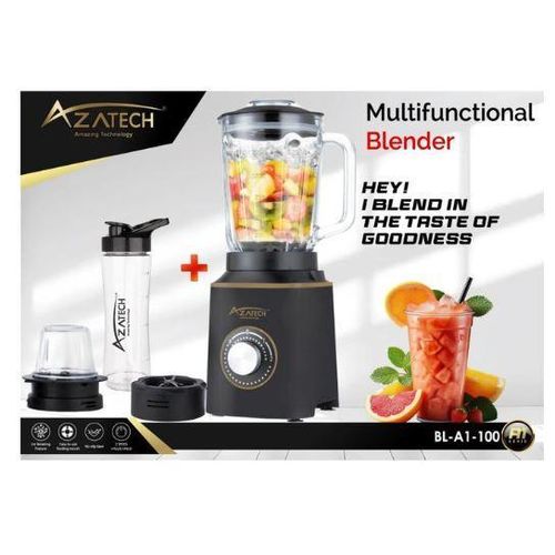 Blender mixeur 3en1 5 vitesses bol en verre 1,5L + mini hachoir + smoothie 600ww