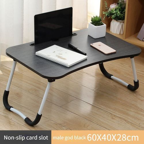 Table d'ordinateur portable en bois pliable avec rangement