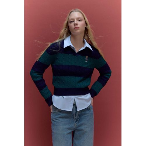 Pull à col polo rayé Coupe régulière